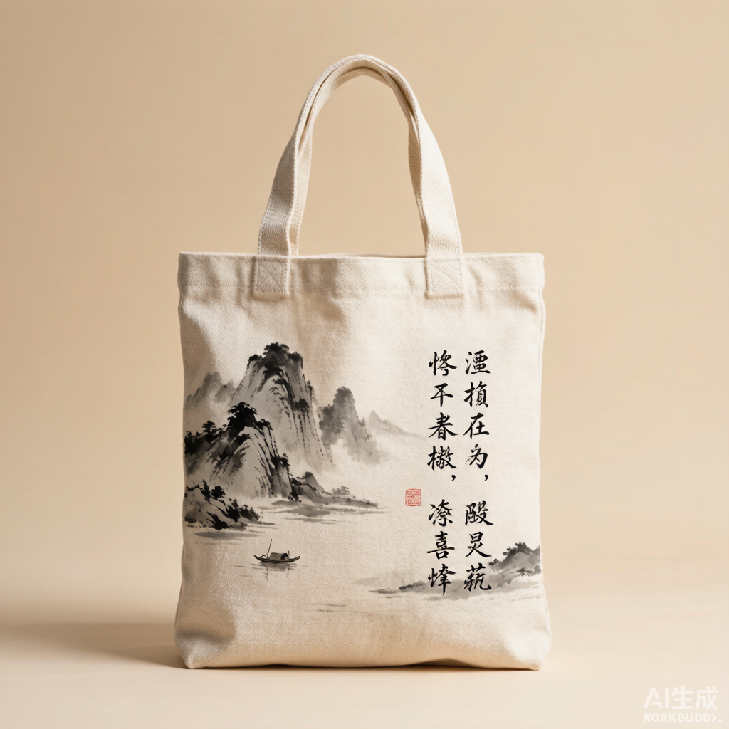 水墨诗词帆布包